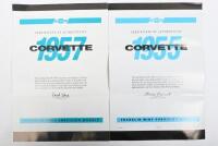 CORVETTE: Two Franklin Mint 1:24 scale C1 Corvette models. 1955 Chevrolet Corvette in blue & 1957 Chevrolet Corvette in red - 6