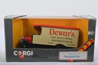 THORNYCROFT VAN: Four CORGI Classics 1:43 scale 1929 Thornycroft Van's in various liveries. 'Dewar's Scotch Whisky' (C913) & 'LIPTON'S TEA' (914) - 3