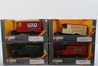 THORNYCROFT VAN: Four CORGI Classics 1:43 scale 1929 Thornycroft Van's in various liveries. 'Dewar's Scotch Whisky' (C913) & 'LIPTON'S TEA' (914)