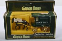 CASTROL/GRACE BROS: Three 1:43 scale die-cast models in Castrol and GRACE BROs&nbsp;liveries. Chevrolet Castrol Oil Van & GRACE BROs horse & cart, removalist van - 3