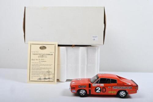 VALIANT: A Trax 1:24 scale Chrysler Valiant Charger (TRL5D) as raced by Leo Geoghegan&nbsp;at Bathurst 1972. Swing tag numbered '0154'