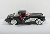 CORVETTE: A Franklin Mint 1:24 scale 1958 Chevrolet Corvette (B11TG76). Convertible in black - 6