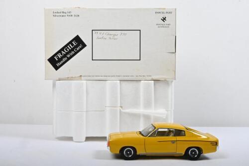 VALIANT: A Trax 1:24 scale 1973 VJ&nbsp;Chrysler Valiant Charger (TX 034) in Sunfire Yellow. Numbered '1815'
