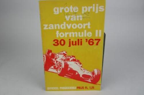 PIERS COURAGE: Van Zandvoort Formule II '67 programme (signed by Piers Courage)