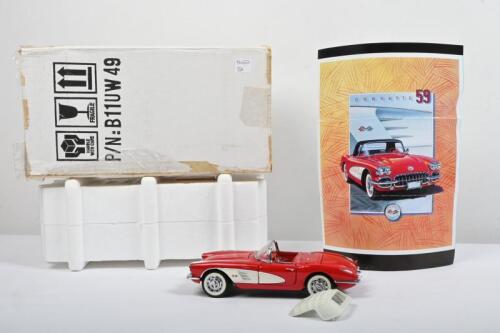 CORVETTE: A Franklin Mint 1:24 scale 1959&nbsp;Chevrolet Corvette (B11UW49). Roman Red