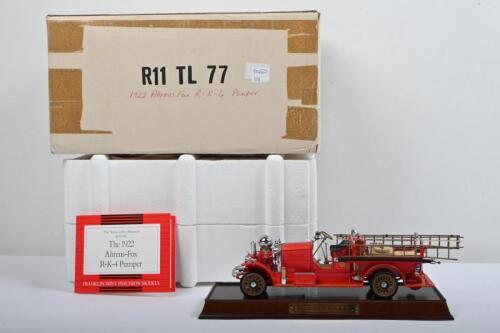 AHRENS-FOX: A Franklin Mint 1:24 scale 1922 Ahrens-Fox R-K-4 Pumper&nbsp;(B11 TL 77)