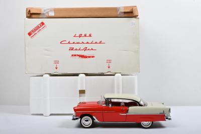 CHEVROLET: A The Danbury Mint 1:8 scale 1955 Chevrolet Bel Air. With wooden display plinth