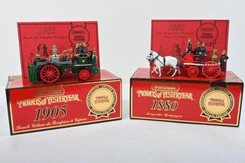 MATCHBOX: Two Special Edition&nbsp;Matchbox MODELS OF YESTERYEAR models. YS-43 1905 Busch Self Propelled Fire Engine & YS-46 1880 Merryweather Steam Fire Engine "Greenwich"