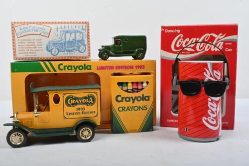ASSORTED ITEMS: A&nbsp;collection of predominantly car related items. John Putnam ceramic Model T Ford Delivery Van (C10)&nbsp;with 'Beaulieu' livery & Limited Edition 1903 Crayola ANTIQUE CAR BANK