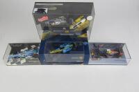 RENAULT/BENETTON: Four 1:43 scale Renault/Benetton F1 models (2 drivers signatures)