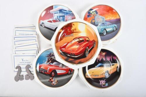 CORVETTE: A collection of Limited Edition fine porcelain Franklin Mint Corvette plates. Colour illustrations by Donald R.Wieland