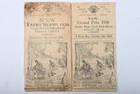 LITHGOW: Two original 'N.S.W. Grand Prix 1936' and 'N.S.W. TOURIST TROPHY Classic Motor Cycle Road Races, Hartley Circuit LITHGOW' OFFICIAL PROGRAMMES