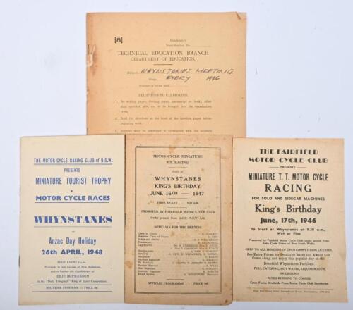 WHYNSTANES: Three consecutive T.T. Motor Cycle Racing Official Programmes&nbsp;from Whynstanes. Years 1946 to 1948