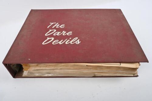 DARE DEVILS: A 'The Dare Devils' Speedway archive. Speedway rider pictures include Billy "Cyclone" Lamont, Tommy Benstead, Bert Kingston. Archive with multiple eras