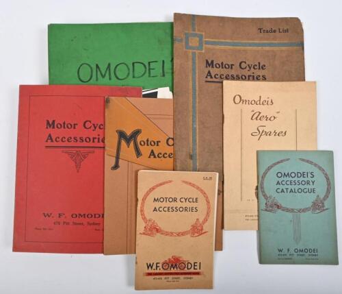 OMODEI: An interesting archive of W.F.OMODEI sales brochures, catalogues, official correspondence, Omodei sponsored event material