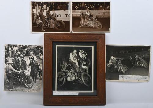 CARRUTHERS: A group of five&nbsp;original black and white pictures related to Jack Carruthers. Framed Jack Carruthers & Reg Dee N.S.W Champions 1949 picture