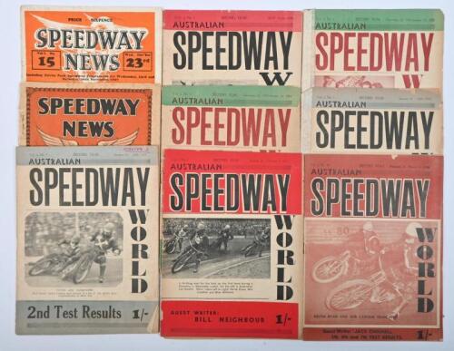 SPEEDWAY: A collection of 'SPEEDWAY NEWS' and 'SPEEDWAY WORLD' magazines. 1920S, 1930S and 1950s issues
