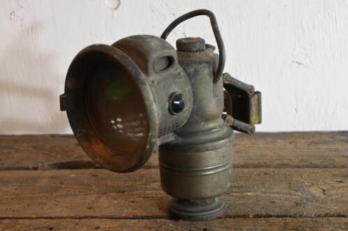 POWELL & HANMER: A circa 1910 Powell & Hanmer&nbsp;steel acetylene gas lamps, 19cm high