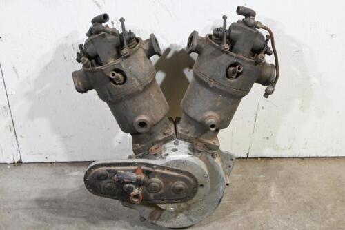 HARLEY-DAVIDSON: A rare 1926 Model J 989 cc&nbsp;V-twin engine with water cooled head (possibly British Anzani), bearing number 26J8178 on engine plate (additional images of crack case numbers added)
