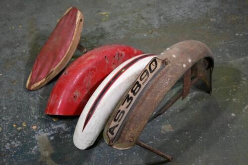 GUARDS: A collection of motorcycle motorcycle guards and seats mainly in fibreglass
