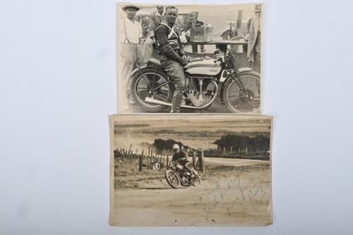 PRINGLE: Two period black and white images of Jimmy Pringle. Jimmy Pringle signature