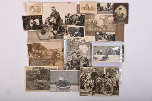 VINTAGE MOTOR CYCLES: A quantity of vintage motor cycle pictures. Bathurst NSW "THE VALE CIRCUIT" small picture album &