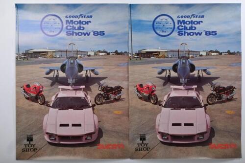 DUCATI: Two original 1985 advertising posters for the "Motor Club Show '85" featuring Ducatis, with map, and list of clubs and trader to backs, 60 x 44cm