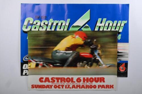 6 HOUR RACE: Two original advertising posters for the "Castrol 6-Hour Race" 1976 at Amaroo Park and 1984 at Oran Park, largest 57 x 83cm