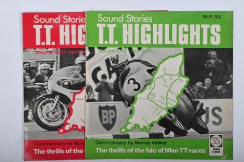 ISLE OF MAN TT: Two vinyl LPs "Sound Series TT Highlights" featuring commentary from Murray Walker