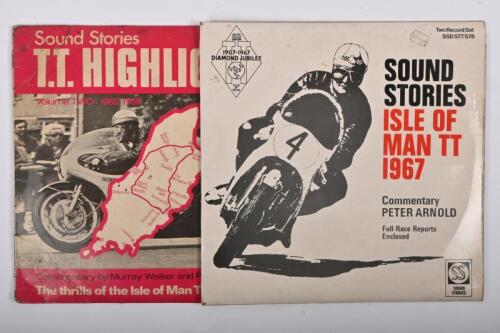 ISLE OF MAN TT: A collection of vinyl LPs "Sound Series TT Highlights" from 1965-1968 and&nbsp;1967 and featuring commentary from Murray Walker