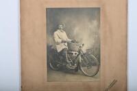 MOTOR CYCLES: A group of publicity&nbsp;photographs of various early&nbsp;motor cycling scenes. Harry Noad with B.S.A & 'WHIFFLING CLARA' Supercharged Velocette pictures - 5