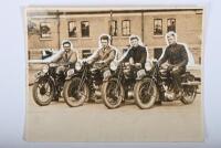 MOTOR CYCLES: A group of publicity&nbsp;photographs of various early&nbsp;motor cycling scenes. Harry Noad with B.S.A & 'WHIFFLING CLARA' Supercharged Velocette pictures - 7