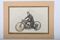 MOTOR CYCLES: A group of publicity&nbsp;photographs of various early&nbsp;motor cycling scenes. Harry Noad with B.S.A & 'WHIFFLING CLARA' Supercharged Velocette pictures - 10