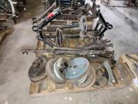 TRAPEZOID: Three Trapezoids, one rear cross member (Number 8553), two rear axle tubes (No 7281), two engine tubes, two rear axles, two rear brake prop shafts, one front brake prop shaft and compensator, rear crossmember, drive shaft, steering drag link tr - 4