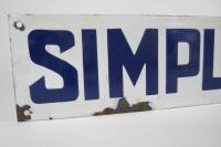 SIMPLEX: A Simplex Milking Machine enamel sign. - 2