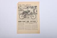 PHIL IRVING/2 STROKES: A collection of documents pertaining to two strokes and racing with particular details relating to Ariel. 1961 Ariel Motors Ltd Data Sheet with suggested modifications to 247cc Twin Two Stroke Engine Unit - To Increase Power Output - 12