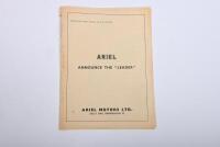 PHIL IRVING/2 STROKES: A collection of documents pertaining to two strokes and racing with particular details relating to Ariel. 1961 Ariel Motors Ltd Data Sheet with suggested modifications to 247cc Twin Two Stroke Engine Unit - To Increase Power Output - 13