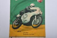 PHIL IRVING/MZ: A May 1963 technical publication by 'Kraftfahrzeugtechnik' in German featuring the mz. mz racing timing drawing by Irving - 3