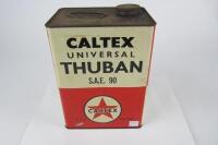 CALTEX: A 'Caltex Universal Thuban - S.A.E' one gallon tin.