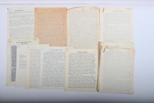 IRVING/ARTICLES: A group of hand written and typed articles by Phil Irving for various publications. A.M.A, Institute of Mechanical Engineers, M.P.H, "Revs'