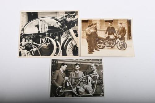IRVING/METISSE,VINCENT: Three black and white pictures of Vincent and Metisse&nbsp;motor cycles. Vincent Viscount pictures