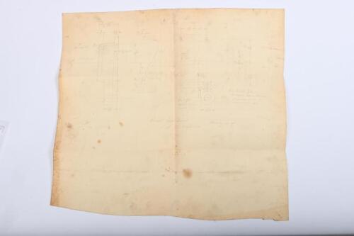 IRVING/MERLIN BLOWER: A pencil technical drawing of a Merlin Blower Gear Case. Drawing attributed to Phil Irving