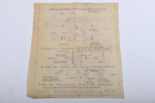 IRVING/MARINE: An interesting 1948 technical drawing - 'HYDRAULIC CHOKE DETAILS' - drawing number 47018, titled 'RECESS FOR GACO&nbsp;B3276 X-PACKING - USED ON MARINE 2-STROKE ENGINE CHAIN ADJUSTER. Phil Irving workings to reverse