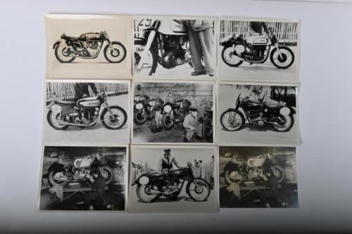 IRVING/ENGLISH MOTORCYCLES: A collection of black and white pictures of English motorcycles. AJS, Norton & Matchless pictures