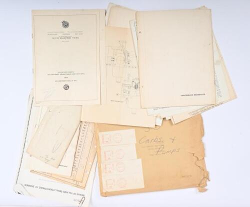 IRVING/S.U CARBS & PUMPS: A quantity of information regarding S.U Carburetters and Pumps from the 1950's/1960's. 1960 'S.U THE H-TYPE CARBURETTER AND THE AUXILIARY ENRICHMENT CARBURETTER (THERMO-CARBURETTER) information sheets signed by Phil Irving