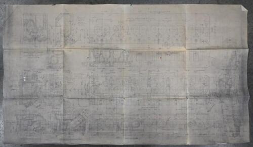 IRVING/HOLDEN: A large 1973 technical period printed drawing of the Holden cross-flow cylinder head by Phil Irving (PART No CHI). Hand written kit information to reverse (SALE ROOM NOTICE)