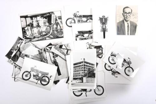 IRVING/SUZUKI: A quantity of Suzuki black and white images. Close up part pictures of the A100. Scrambler TC250, Suzuki 50 pictures