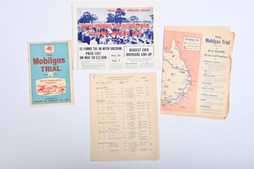IRVING/MOBILGAS TRIALS: A small collection of Mobilgas Trial material. 1958 Information Gazette, General Supplementary Regulations & Provisional Results