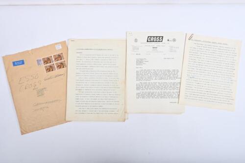 IRVING/ESSO CROSS: A set of documents&nbsp;related to the Esso-Cross experimental Rotary Valve Engine. Michael Cross and Stephen Baker letters