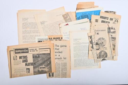 IRVING/ROAD SAFETY: A folder housing correspondence&nbsp;by Phil Irving concerned with road safety from 1971